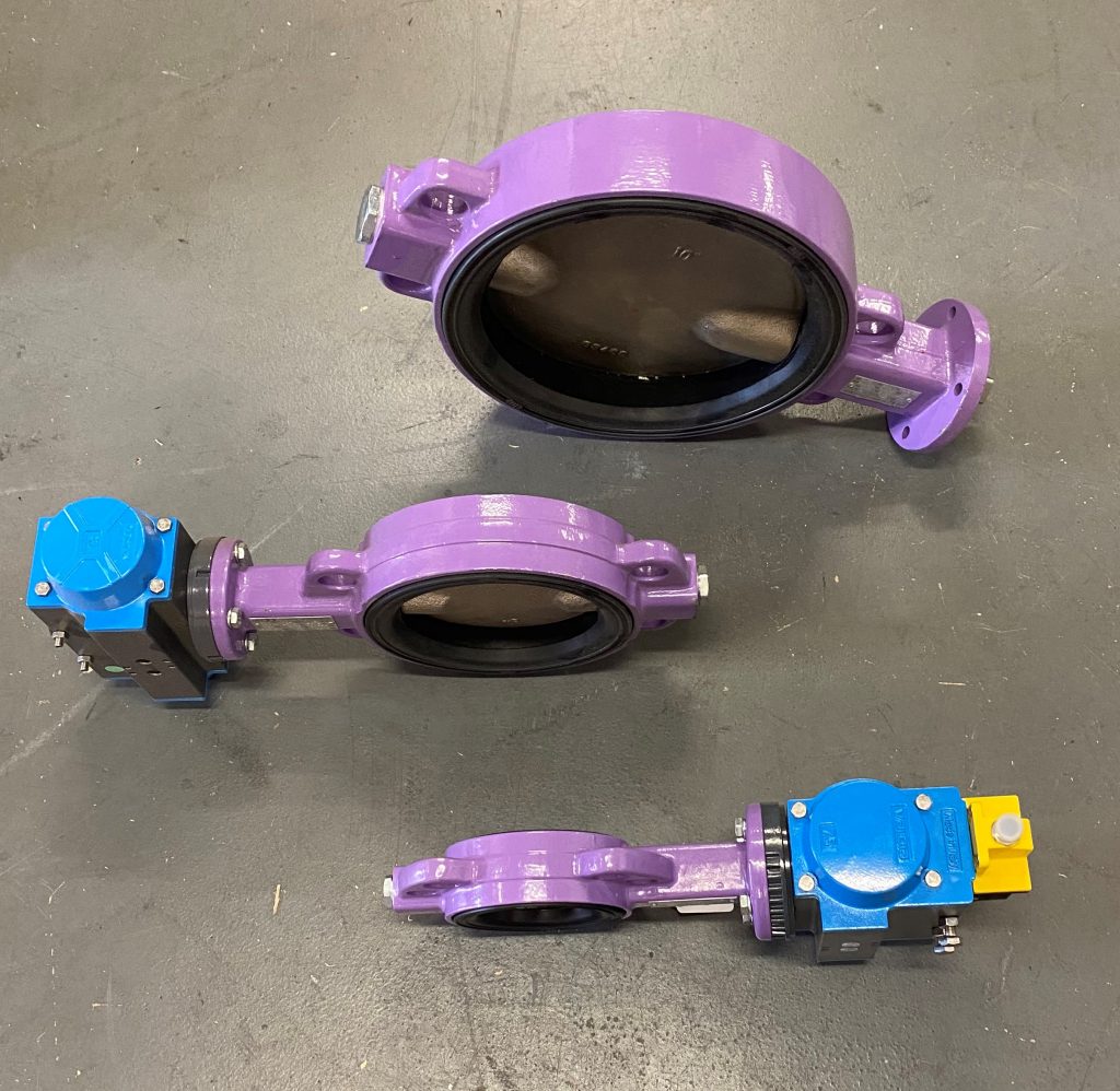 Purple Ghibson Pressure Butterfly Valves Dense Phase