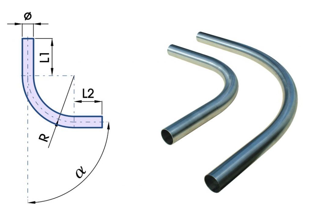 Stainless Steel Long Radius Tube Bends Ex Stock