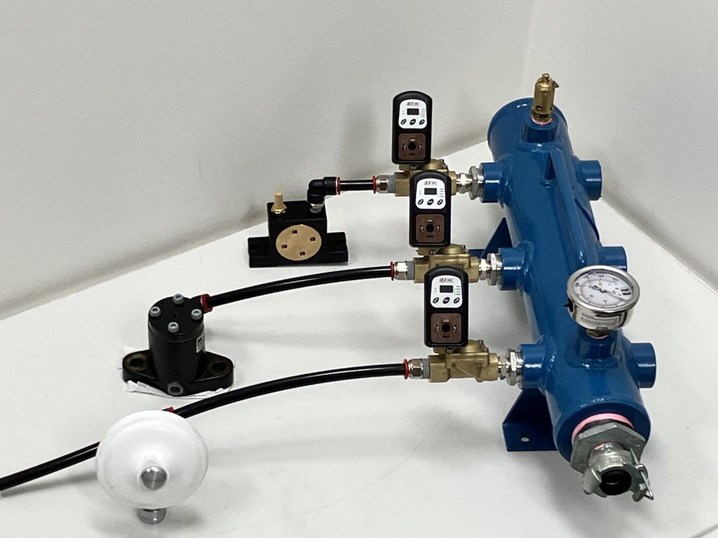 Filquip Pneumatic Vibrator Compressed air manifold for OPV