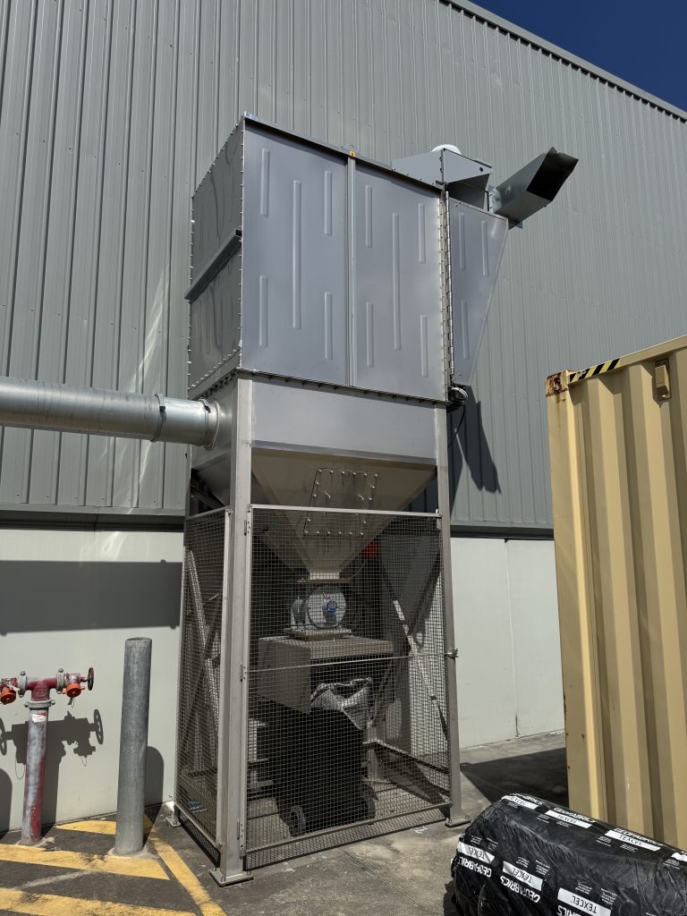 Stainless Steel Lab Dust Extractor to Wheelie Bin